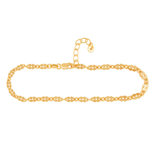 cai Fußkette Fantasiekette 925/- Sterling Silber vergoldet 25,0cm ohne