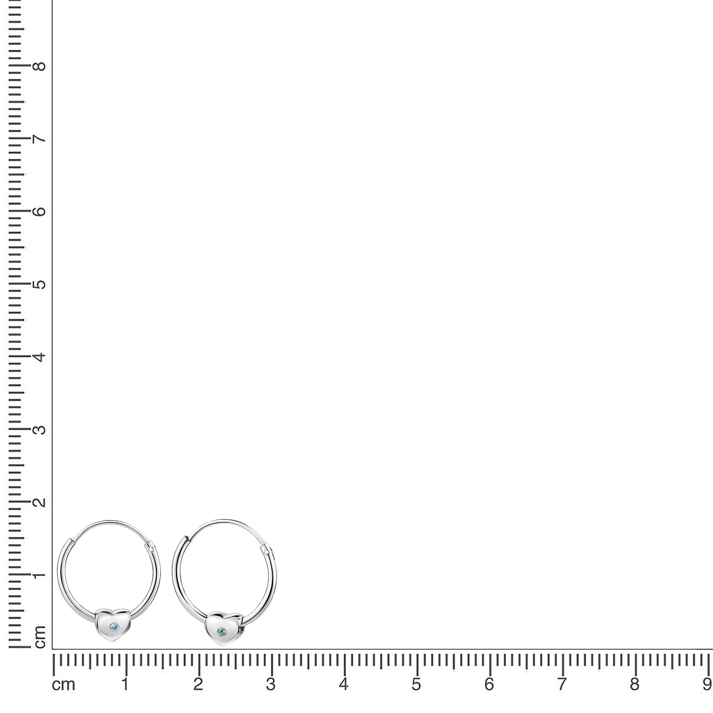 Creolen 925/- Sterling Silber rhodiniert 1,3cm Zirkonia