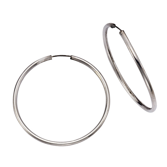 Creolen 925/- Sterling Silber rhodiniert 4,0cm