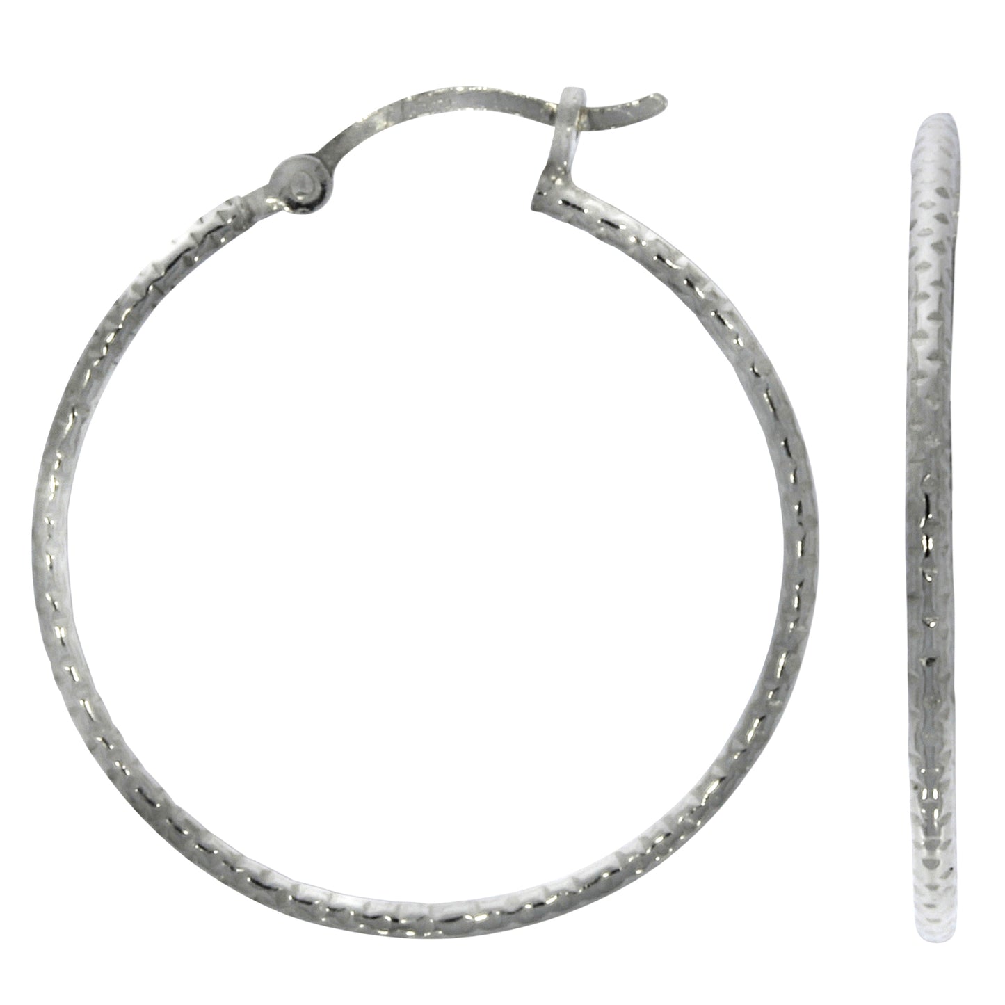 Creolen 925/- Sterling Silber rhodiniert 3,0cm