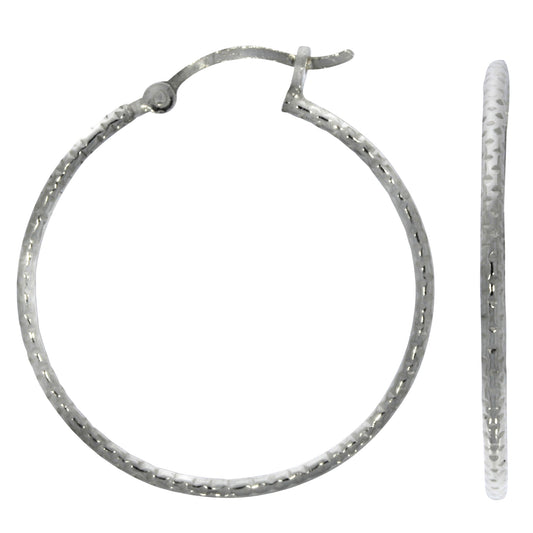 Creolen 925/- Sterling Silber rhodiniert 3,0cm