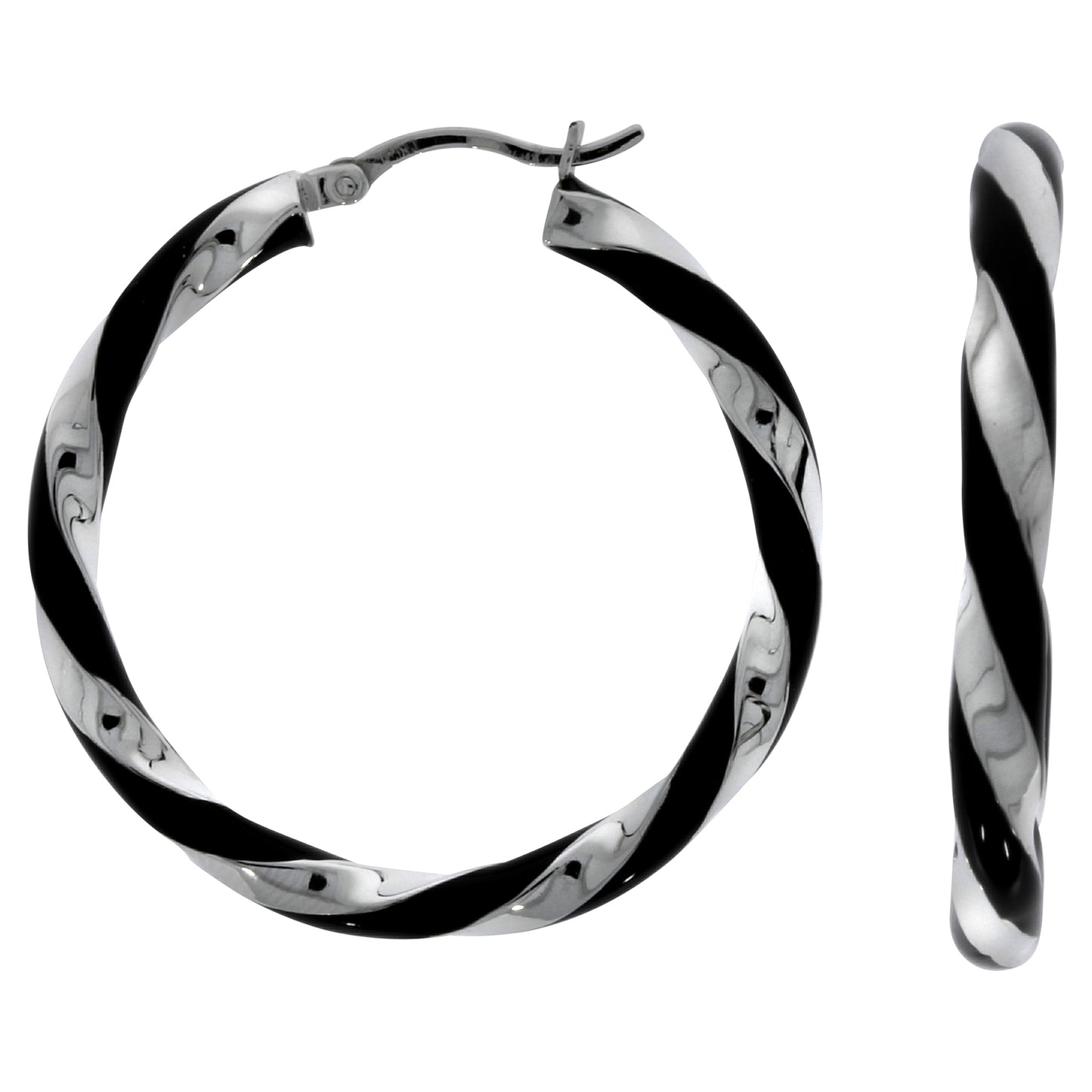 Creolen 925/- Sterling Silber rhodiniert 3,7cm