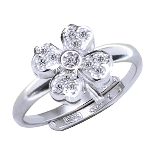 Ring 925/- Sterling Silber rhodiniert 1,00cm Zirkonia