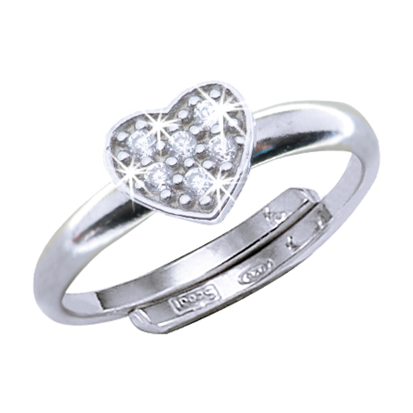 Ring 925/- Sterling Silber rhodiniert 0,60cm Zirkonia