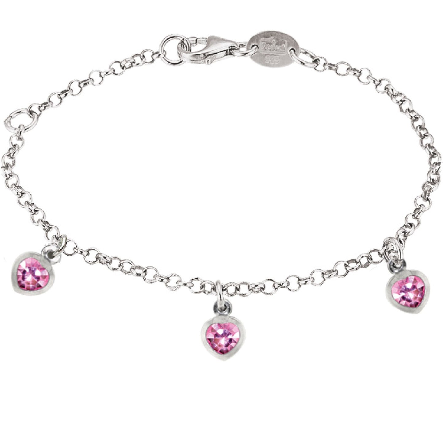 Armband Ankerkette 925/- Sterling Silber rhodiniert 14+2,5cm Zirkonia