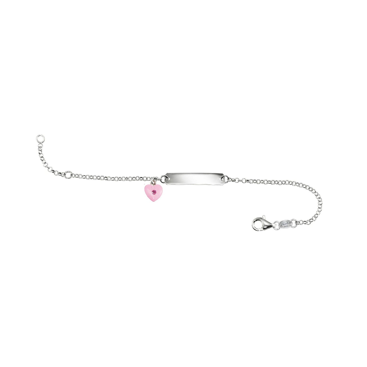 Armband Ankerkette 925/- Sterling Silber rhodiniert 14+2,5cm Kristall