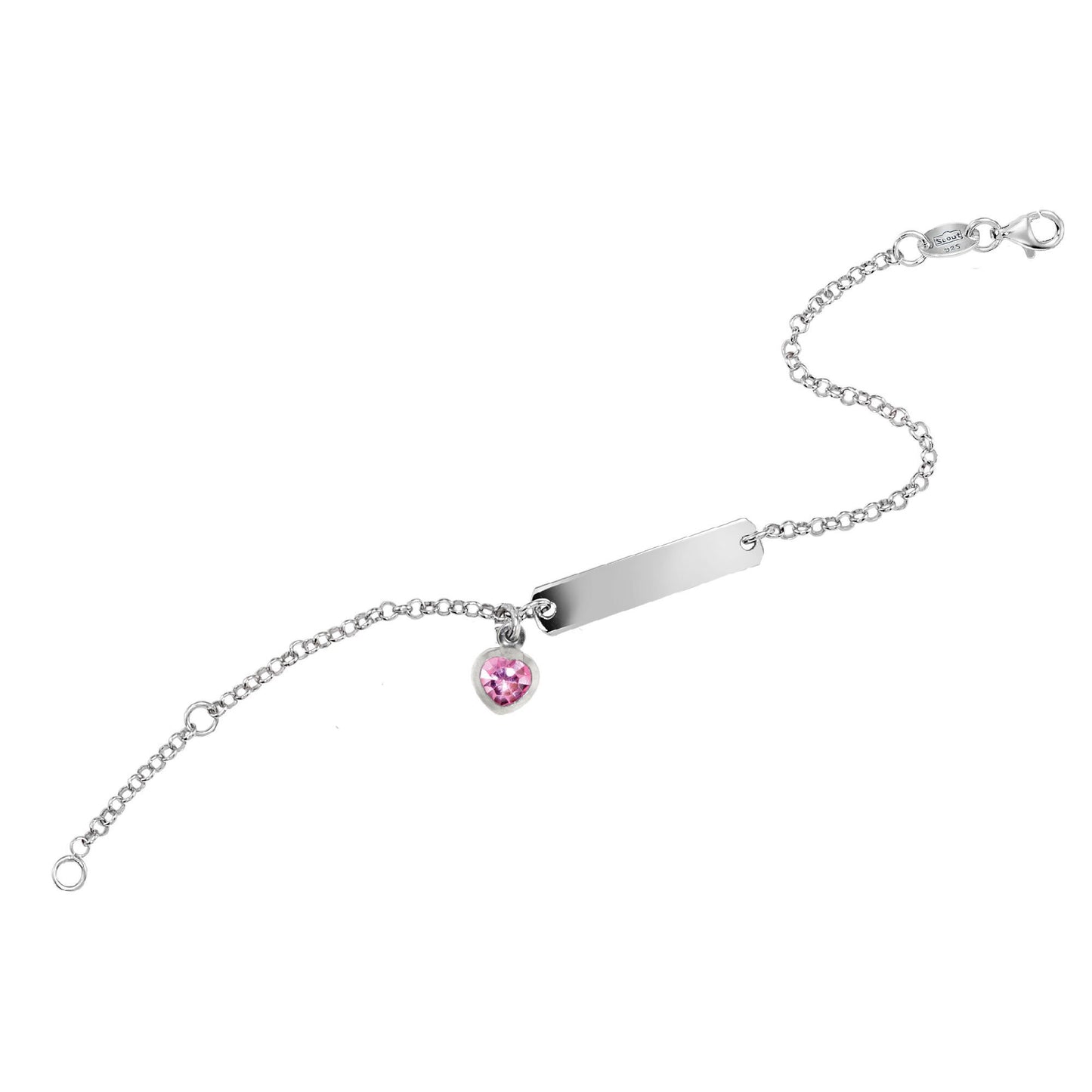 Armband Ankerkette 925/- Sterling Silber rhodiniert 14+3cm Kristall