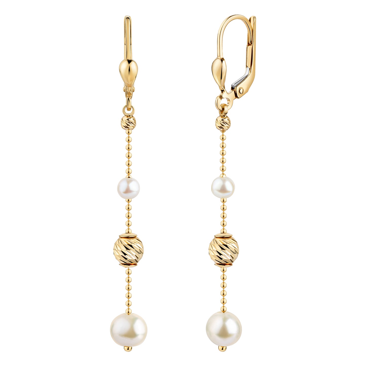 Ohrringe 585/- Gold 5,7cm Süßwasserzuchtperle