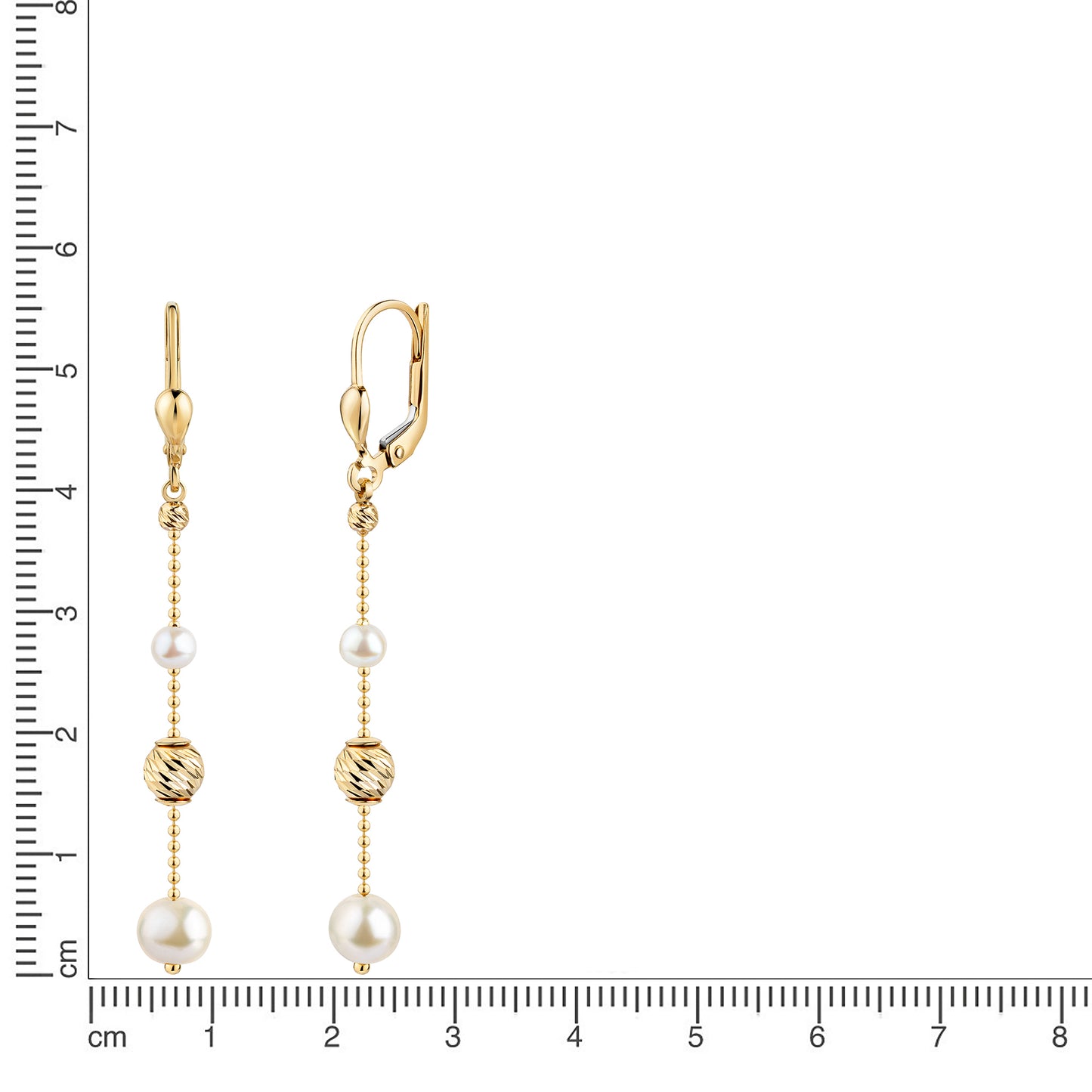 Ohrringe 585/- Gold 5,7cm Süßwasserzuchtperle