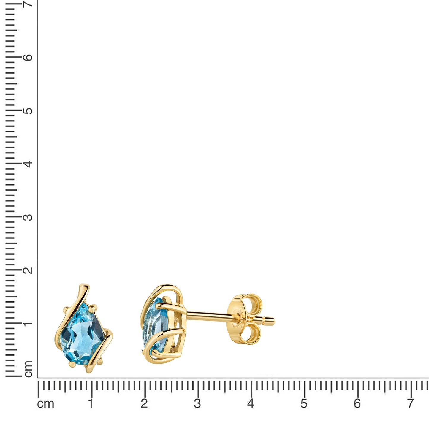 Ohrstecker 375/- Gold 0,8cm Blautopas beh.