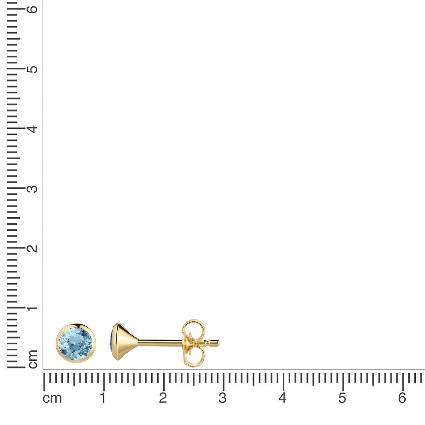Ohrstecker 585/- Gold 0,4cm Blautopas beh.