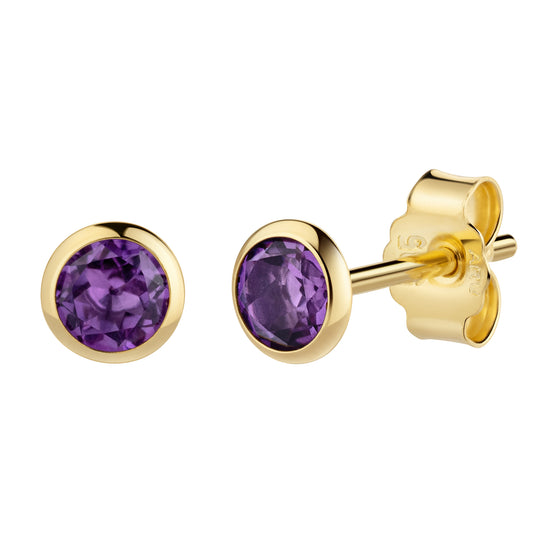Ohrstecker 585/- Gold 0,4cm Amethyst