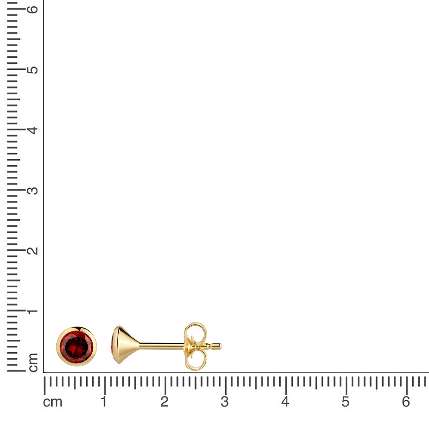 Ohrstecker 585/- Gold 0,4cm Granat