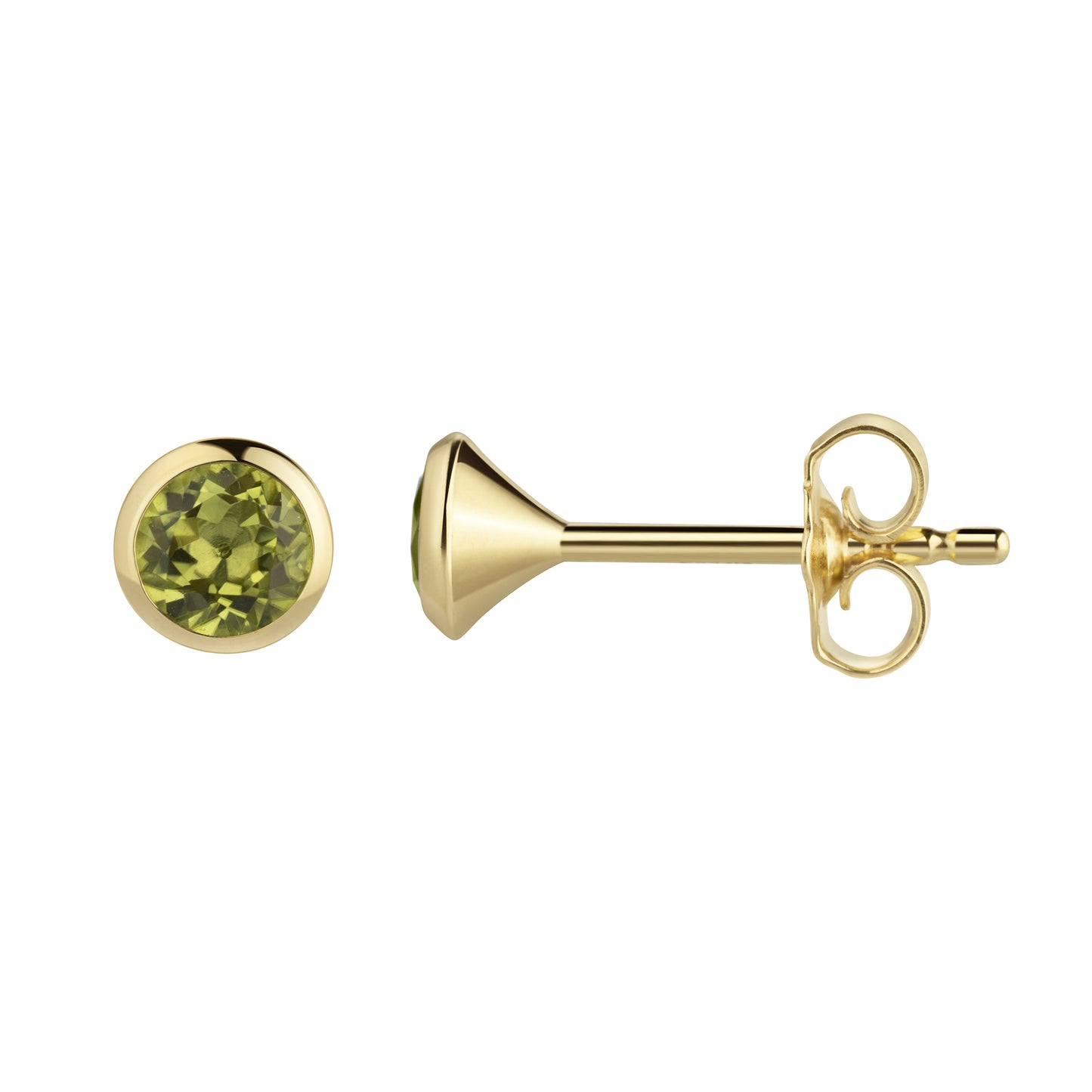 Ohrstecker 585/- Gold 0,4cm Peridot