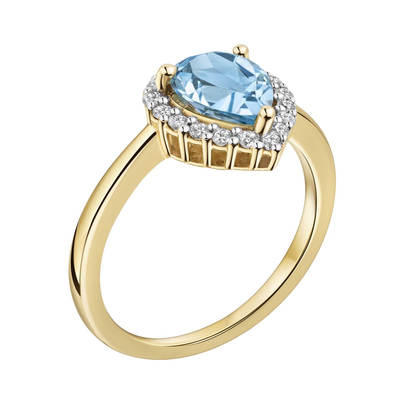 Ring 585/- Gold Blautopas beh.