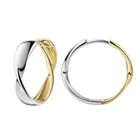 Klappcreolen 925/- Sterling Silber vergoldet (teil) 2,5cm ohne