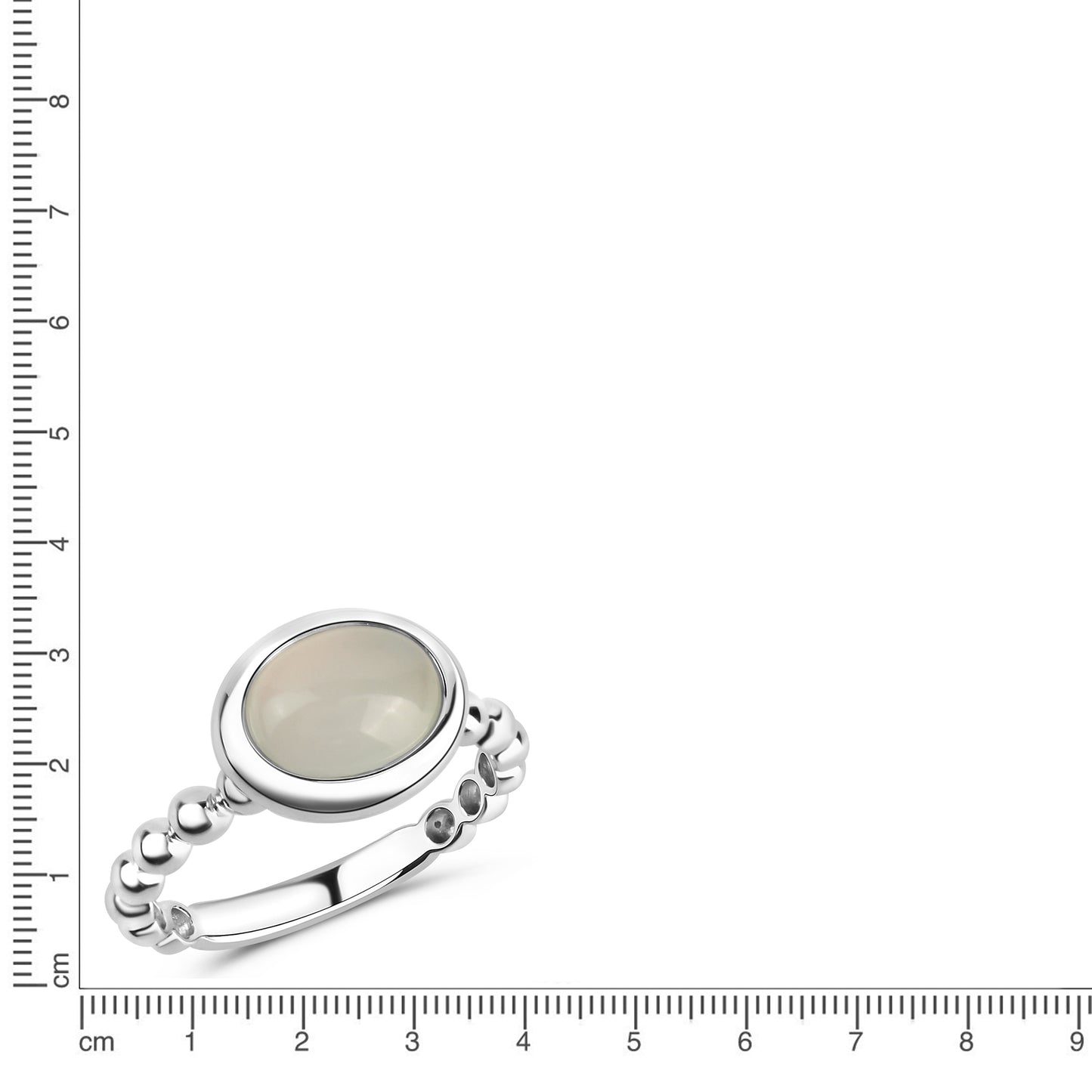 Ring 925/- Sterling Silber Rhodiniert Katzenauge