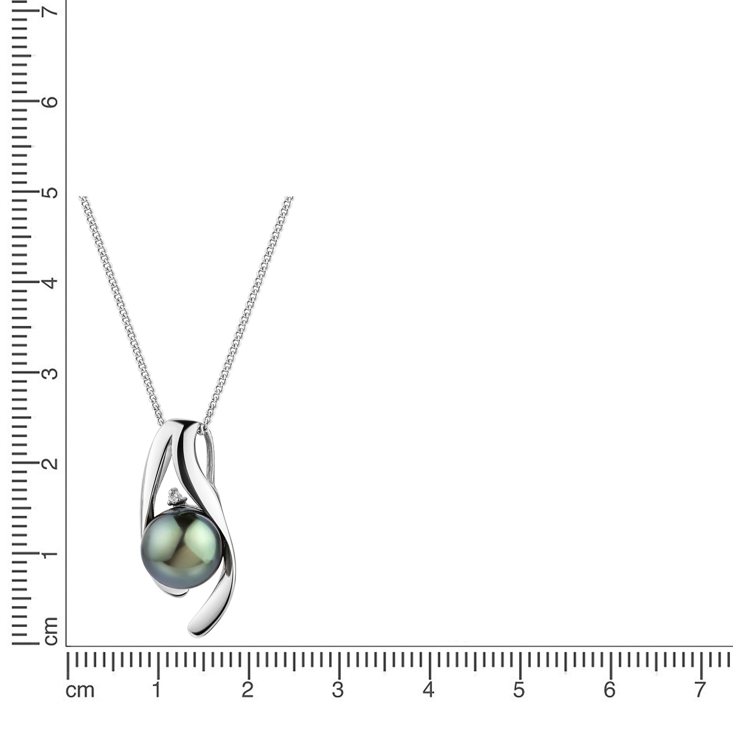 Anhänger mit Kette Panzerkette 585/- Gold 45,0cm Diamant 0,01ct.