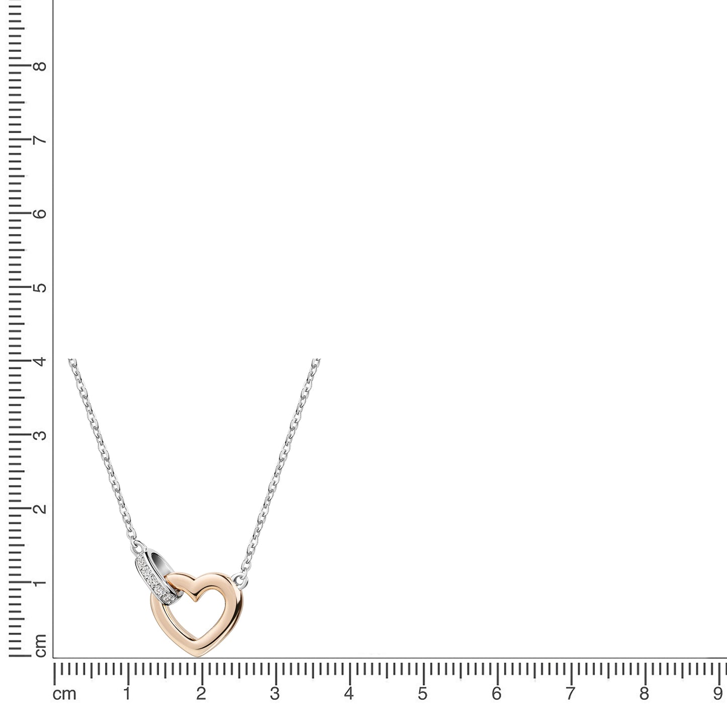 Collier Ankerkette 925/- Sterling Silber vergoldet (teil) 45,0cm Zirkonia
