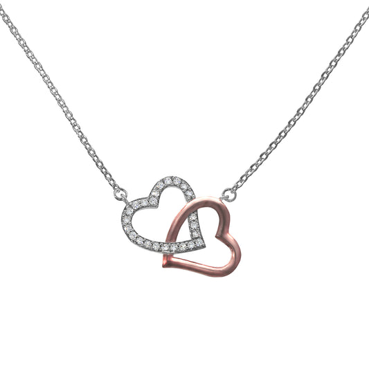 Collier Ankerkette 925/- Sterling Silber rhodiniert 45,0cm Zirkonia