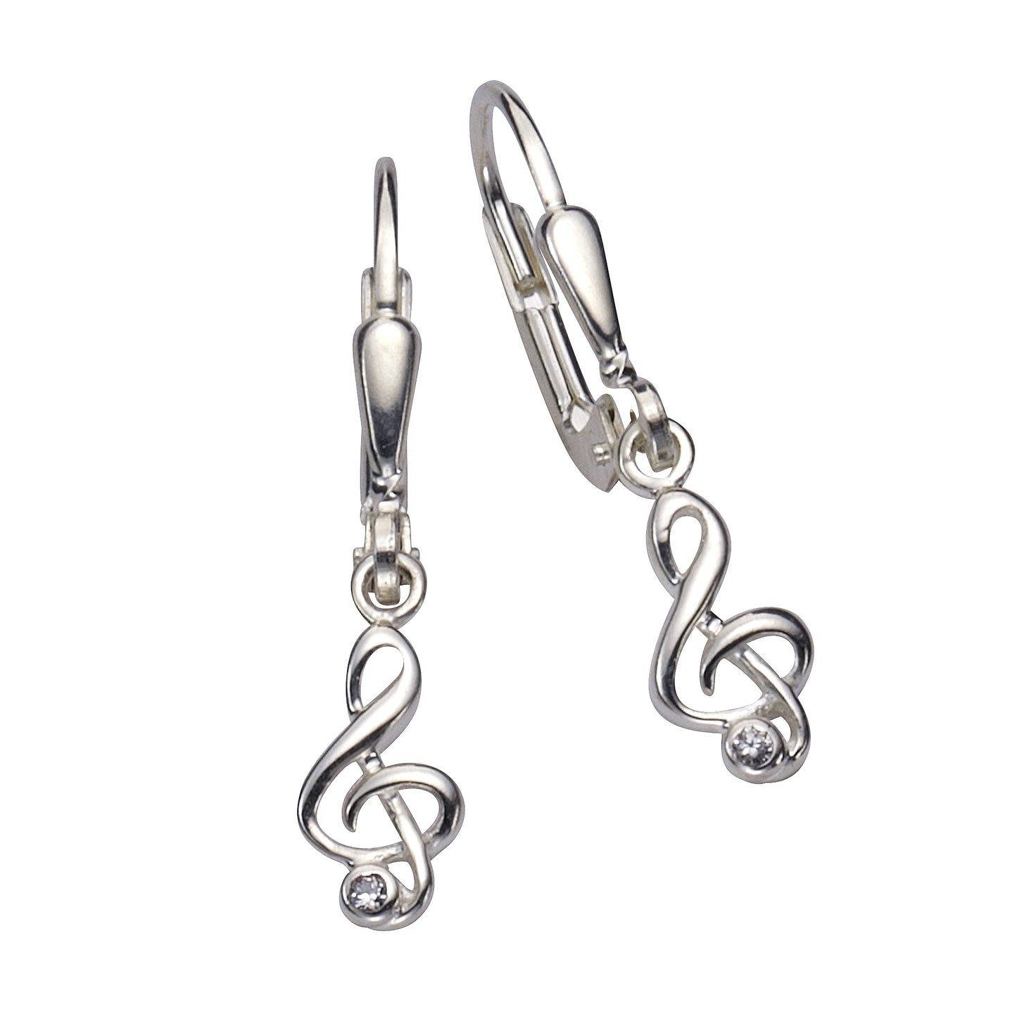 Ohrringe 925/- Sterling Silber 2,5cm Zirkonia