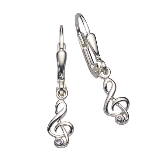 Ohrringe 925/- Sterling Silber 2,5cm Zirkonia