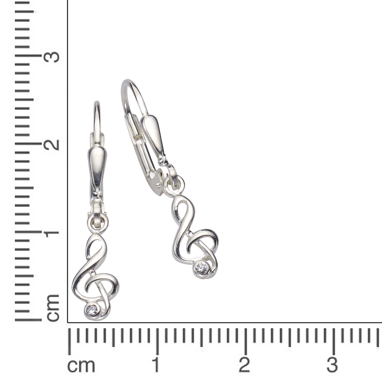 Ohrringe 925/- Sterling Silber 2,5cm Zirkonia