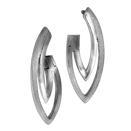 Klappcreolen 925/- Sterling Silber rhodiniert 2,0cm