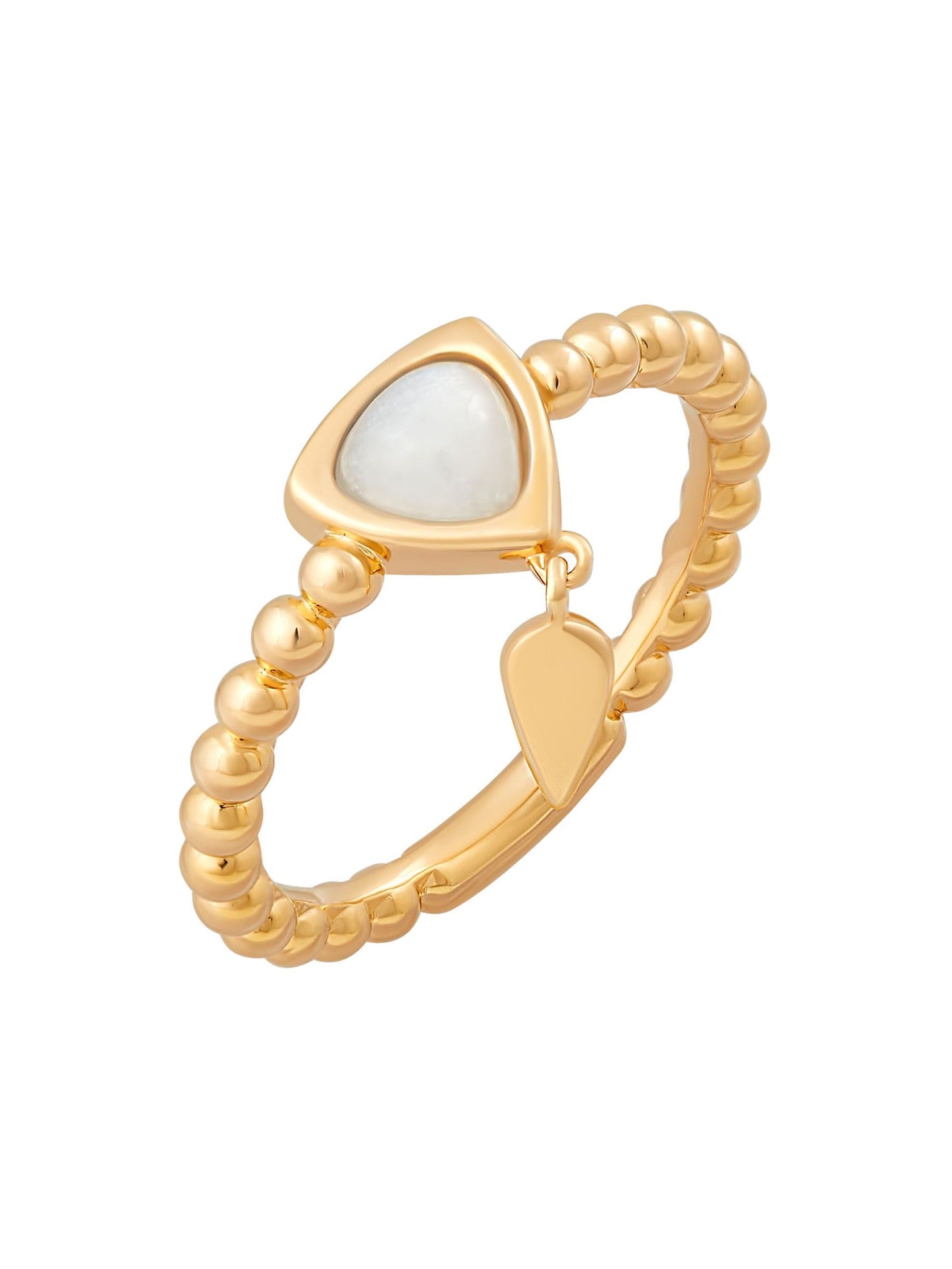 cai Ring 925/- Sterling Silber vergoldet Weißer Mondstein