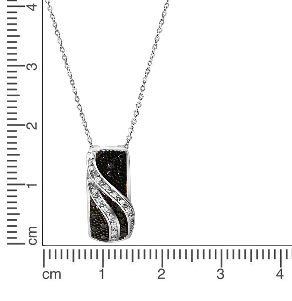 Anhänger mit Kette 925 Silber rhodiniert Ankerkette 925/- Sterling Silber rhodiniert 45cm Zirkonia