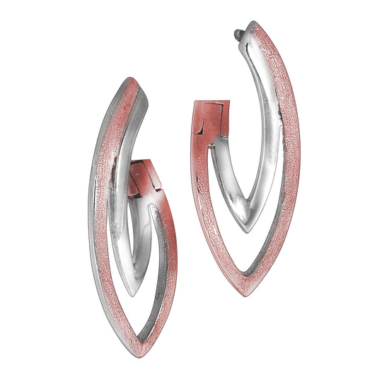 Klappcreolen 925/- Sterling Silber rhodiniert 2,5cm