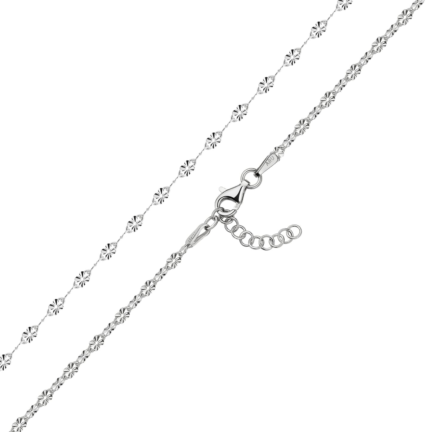 Collier 925 Silber rhodiniert Fantasiekette 925/- Sterling Silber rhodiniert 43cm