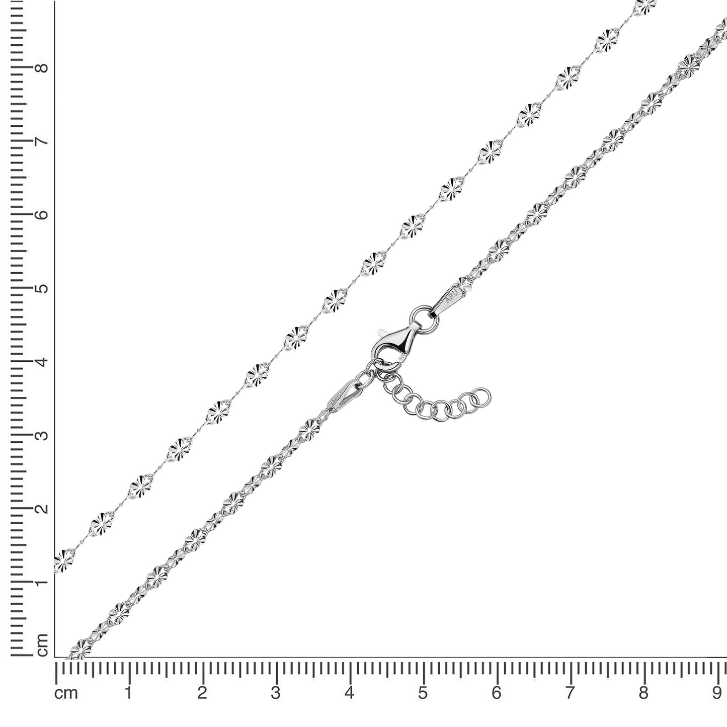 Collier 925 Silber rhodiniert Fantasiekette 925/- Sterling Silber rhodiniert 43cm