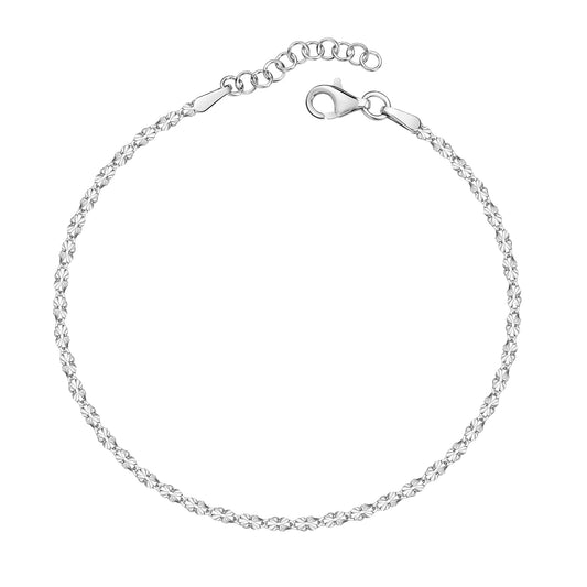 Armband 925 Silber rhodiniert Fantasiekette 925/- Sterling Silber rhodiniert 17cm ohne