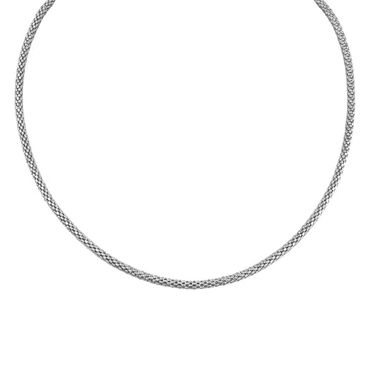 Collier 925 Silber rhodiniert Himbeerkette 925/- Sterling Silber rhodiniert 42cm