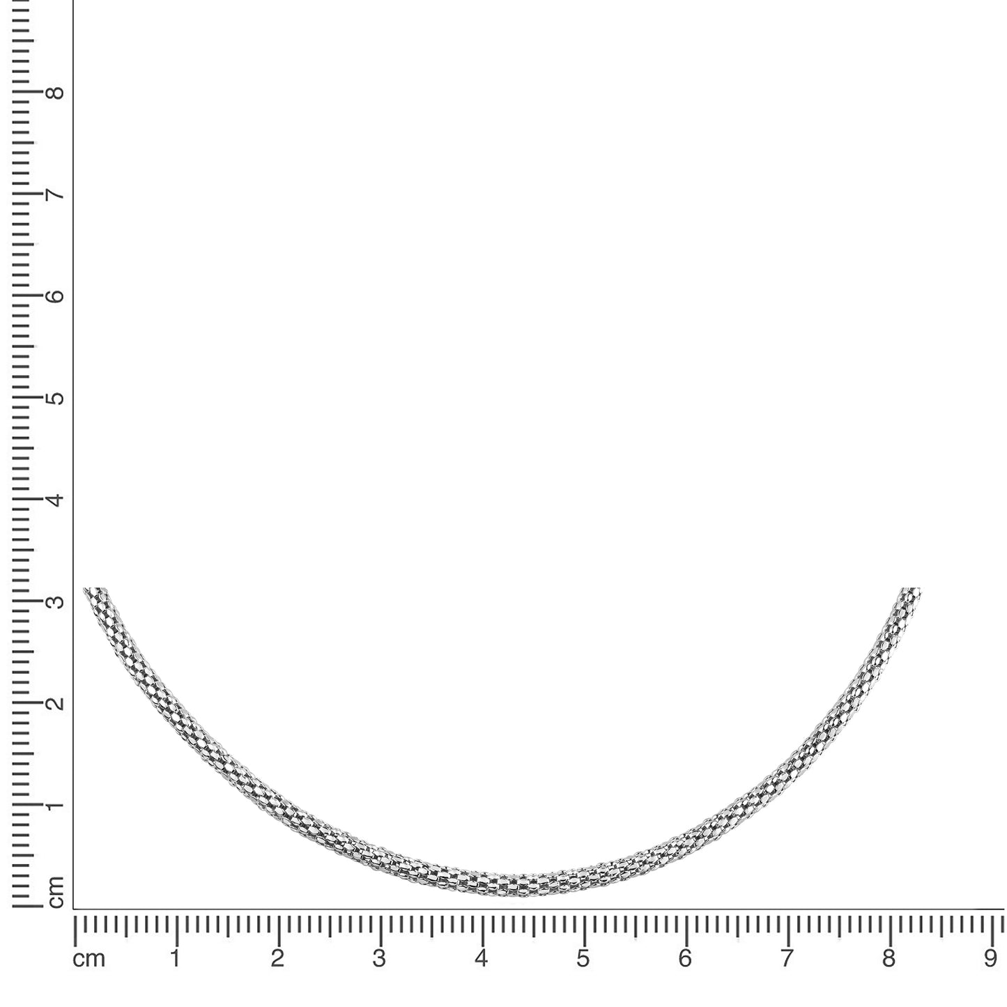 Collier 925 Silber rhodiniert Himbeerkette 925/- Sterling Silber rhodiniert 42cm