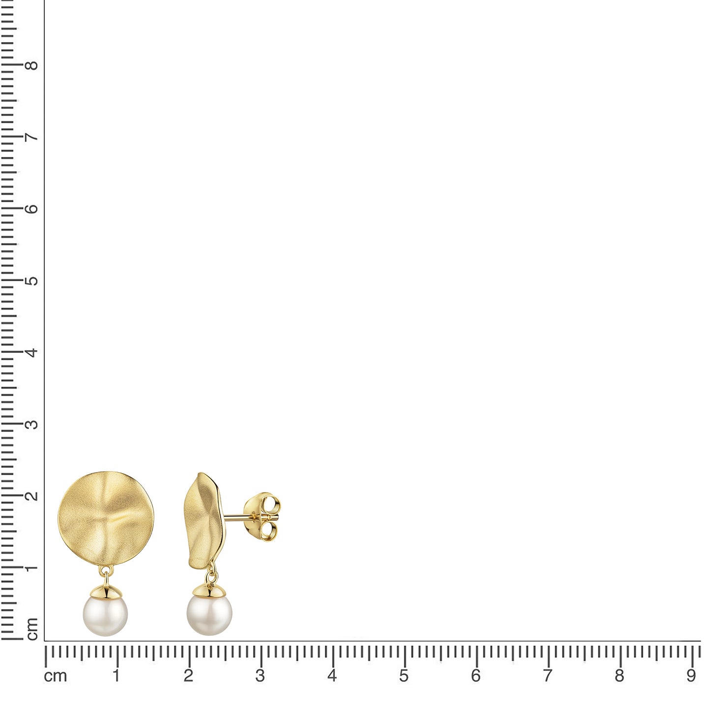 Ohrstecker 925 Sterling Silber vergoldet Perle 925/- Sterling Silber vergoldet 1,3cm