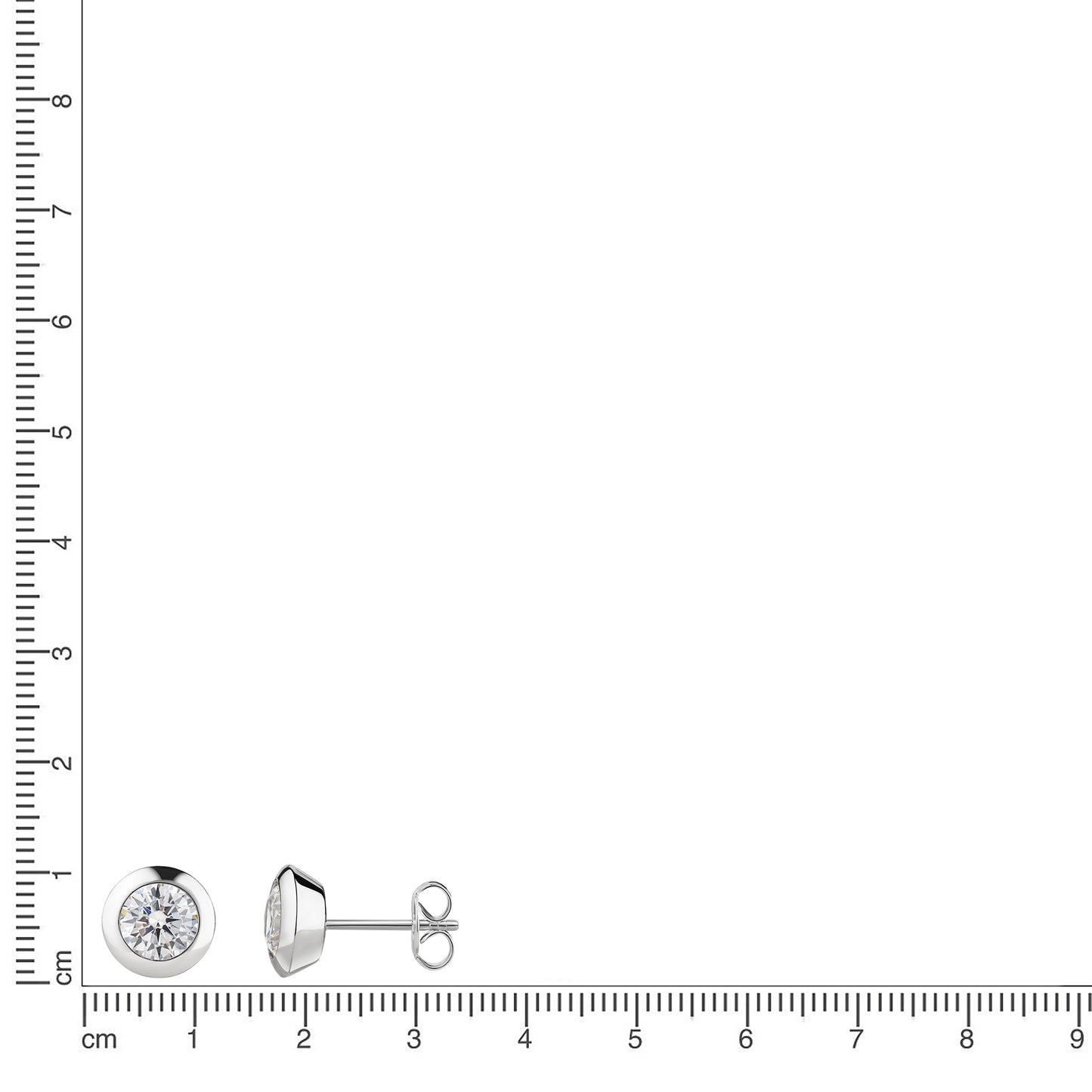 Ohrstecker 925 Sterling Silber rhodiniert Zirkonia 925/- Sterling Silber rhodiniert 0,8cm Zirkonia