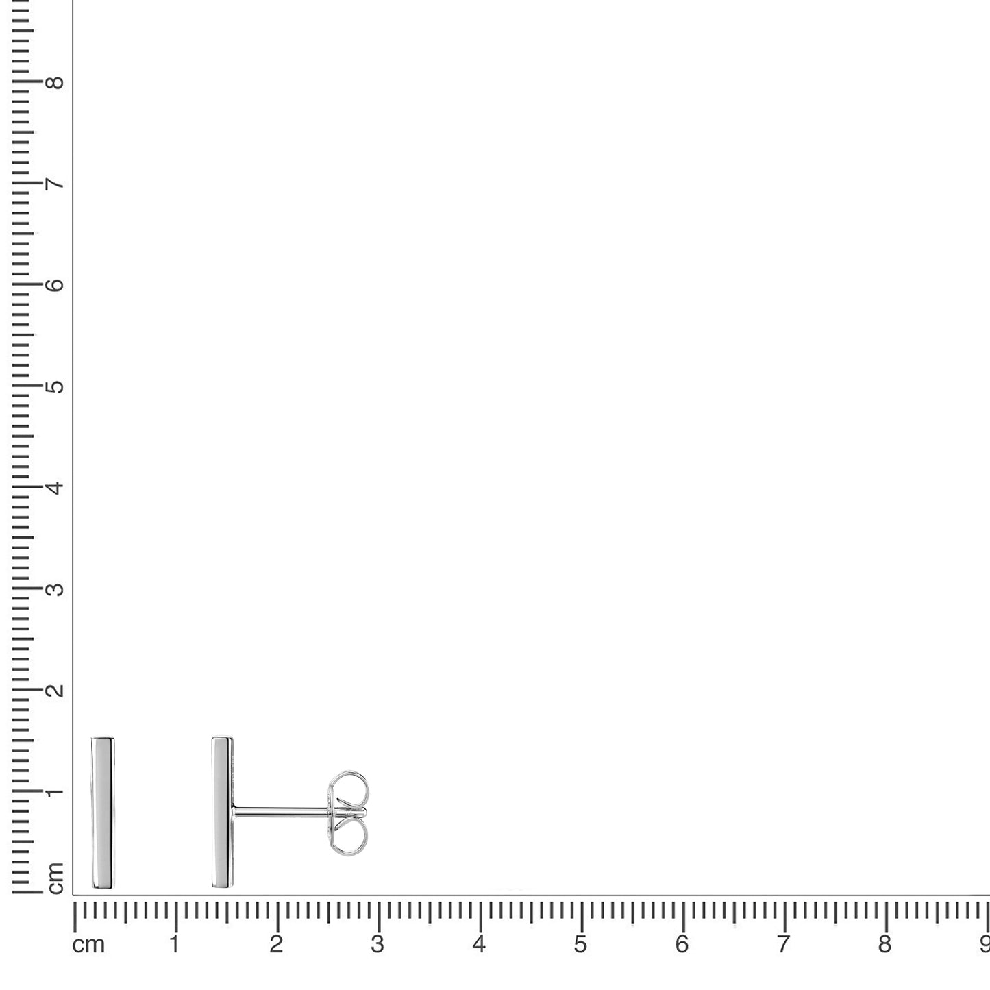 Ohrstecker 925 Sterling Silber rhodiniert 925/- Sterling Silber rhodiniert 1,3cm