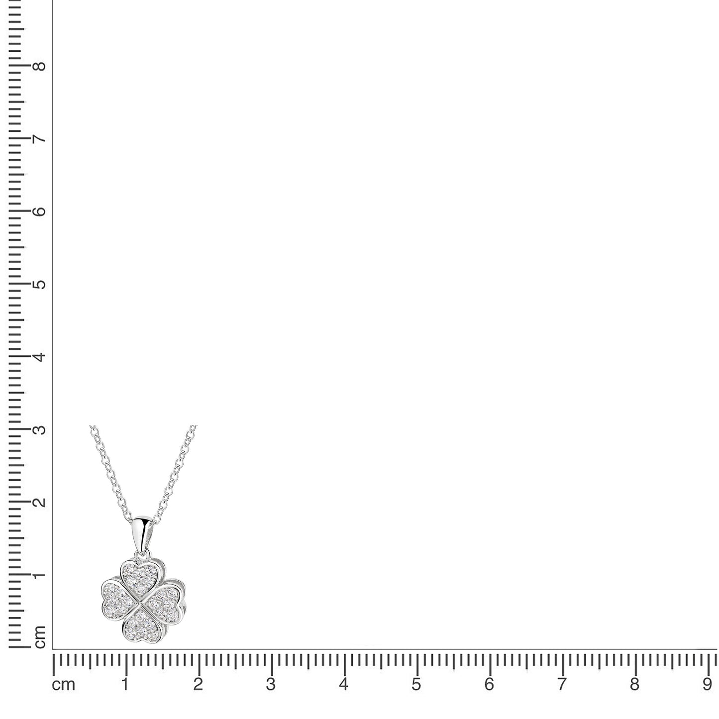 Anhänger mit Kette 925 Silber rhodiniert Ankerkette 925/- Sterling Silber rhodiniert 45,0cm ohne