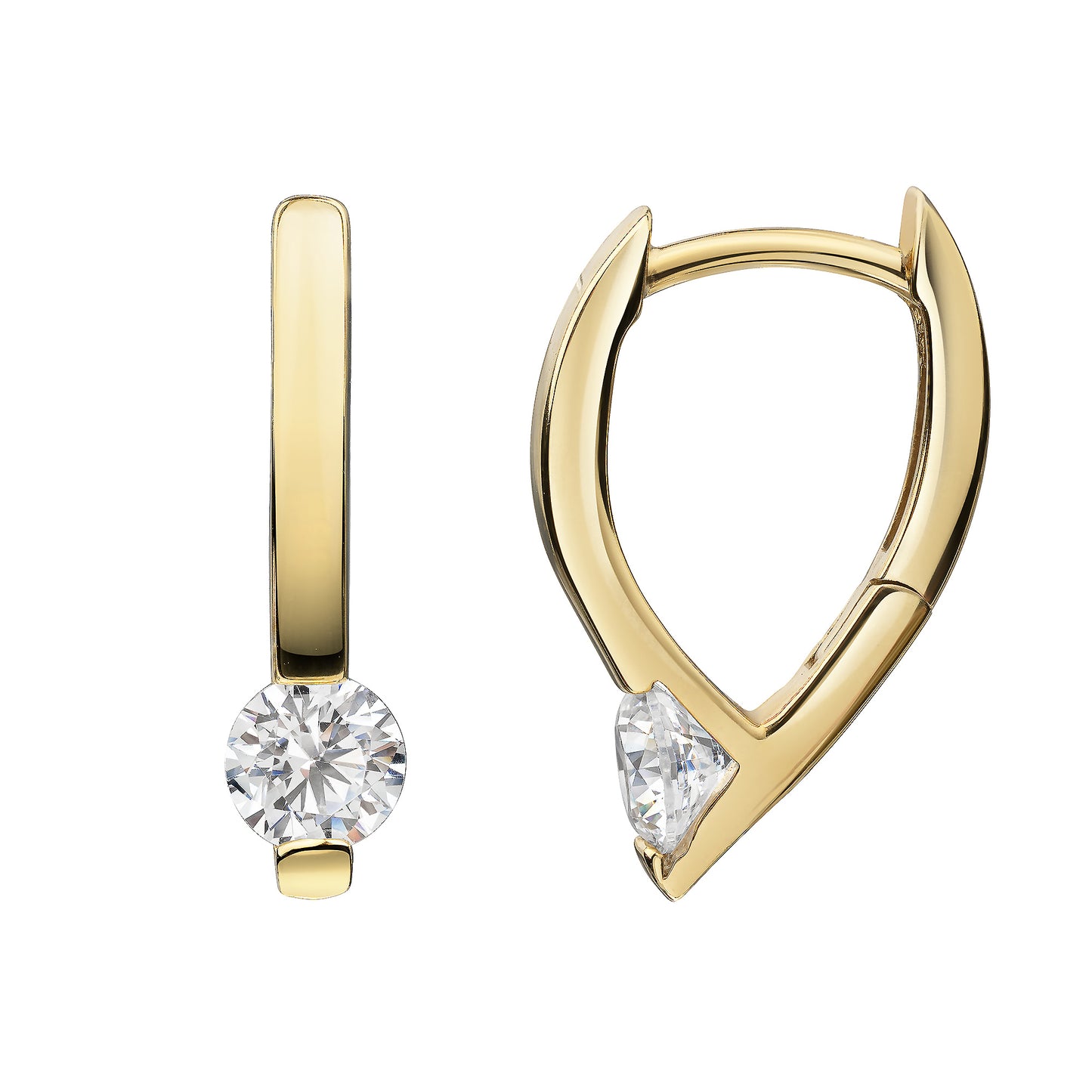 Ohrring 375 Gelbgold Zirkonia 375/- Gold 1,6cm Zirkonia