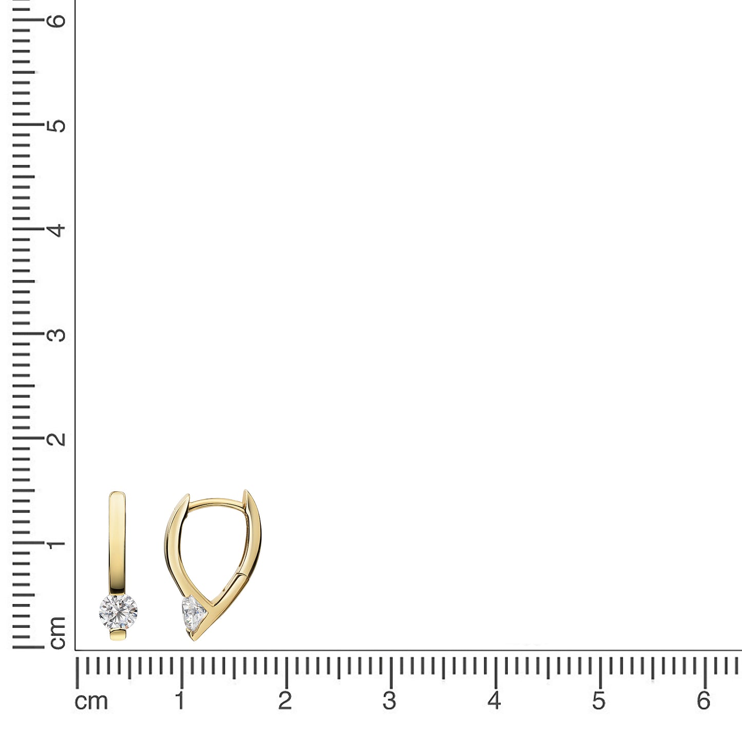 Ohrring 375 Gelbgold Zirkonia 375/- Gold 1,6cm Zirkonia