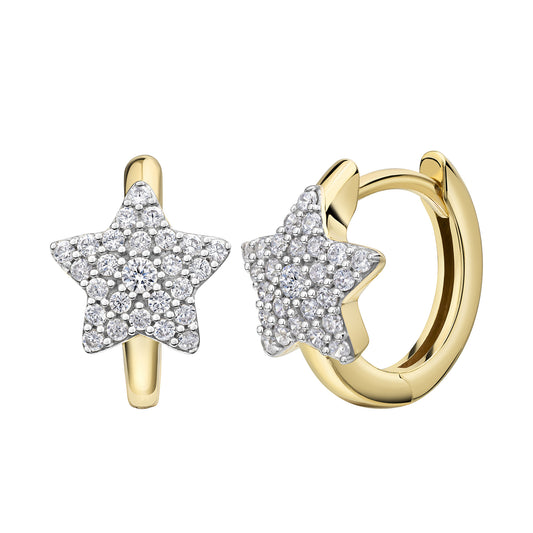 Ohrring 375 Gelbgold Zirkonia 375/- Gold 1,3cm Zirkonia