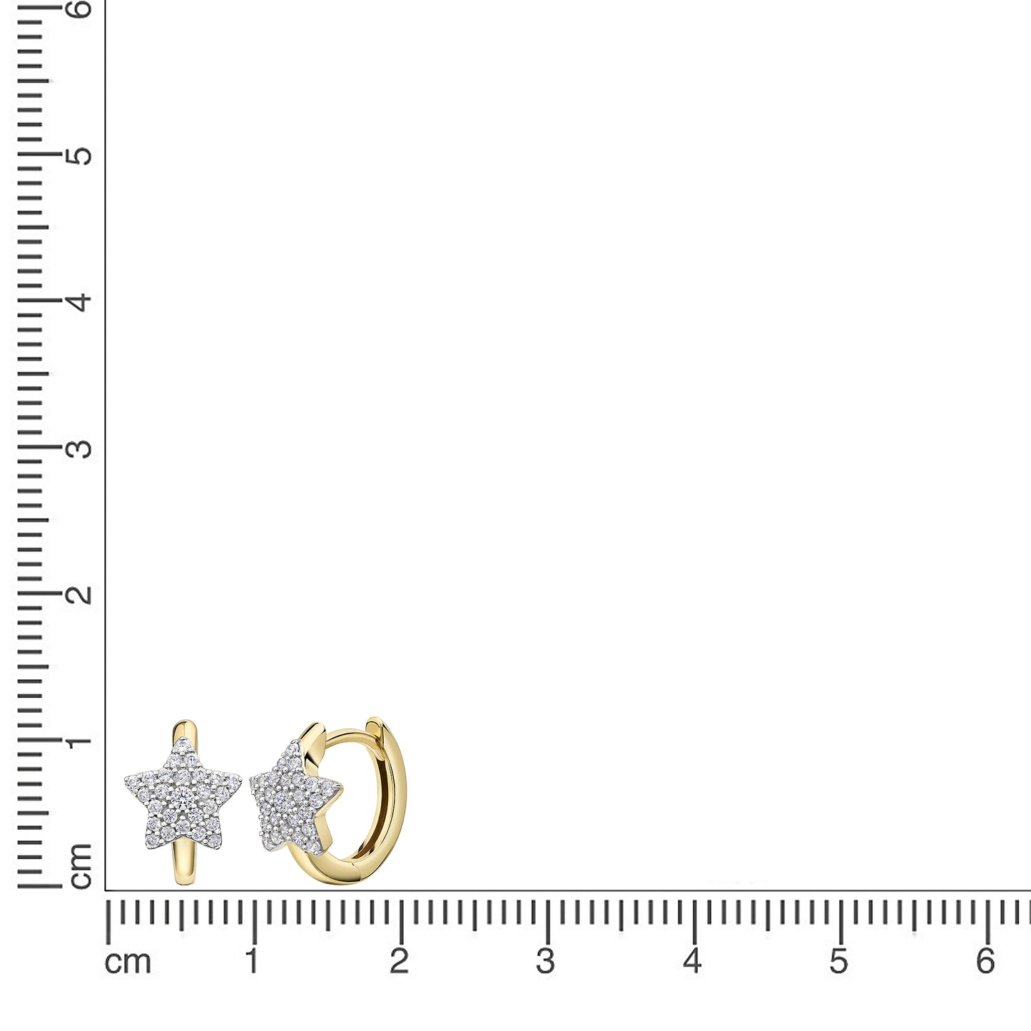 Ohrring 375 Gelbgold Zirkonia 375/- Gold 1,3cm Zirkonia