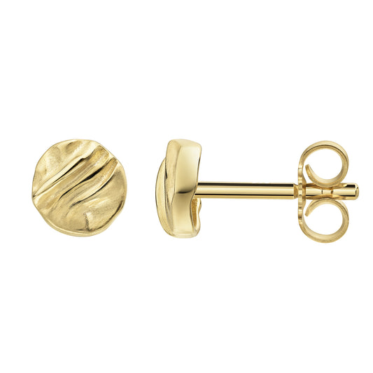 Ohrstecker 375 Gelbgold Struktur 375/- Gold 0,6cm ohne