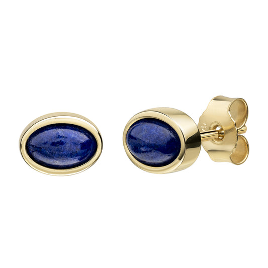 Ohrstecker 375 Gelbgold Lapis 375/- Gold 0,6cm Lapislazuli