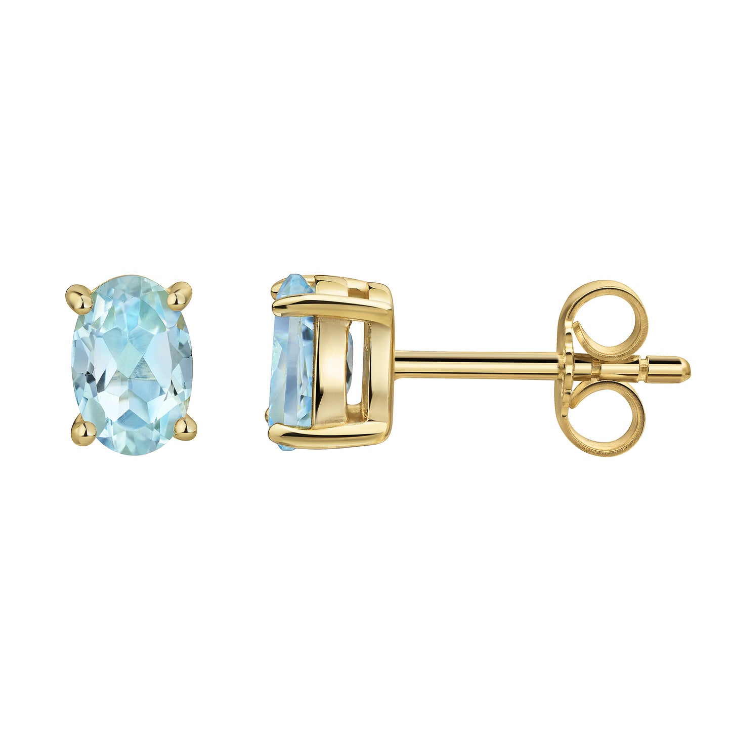 Ohrstecker 375 Gelbgold Blautopas 375/- Gold 0,7cm Blautopas beh.