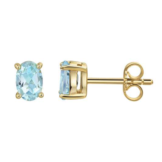 Ohrstecker 375 Gelbgold Blautopas 375/- Gold 0,7cm Blautopas beh.