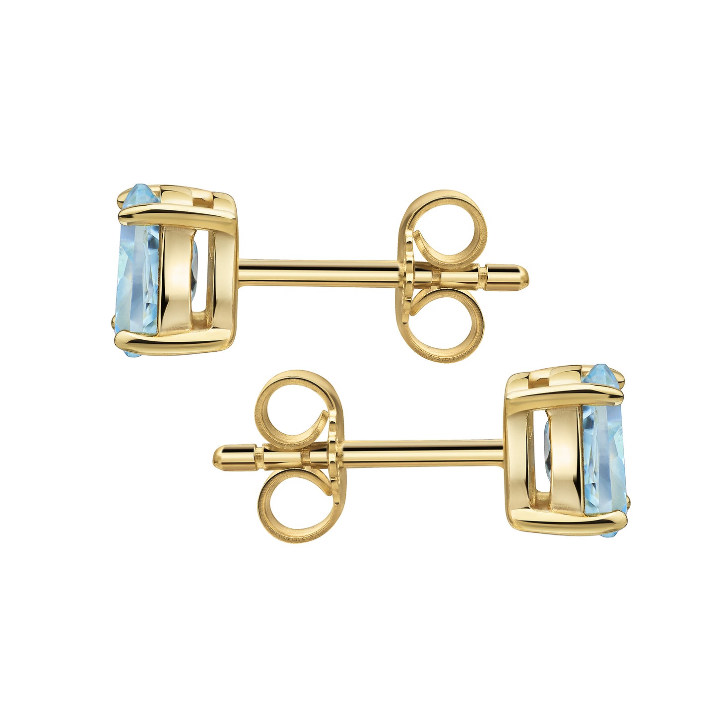 Ohrstecker 375 Gelbgold Blautopas 375/- Gold 0,7cm Blautopas beh.