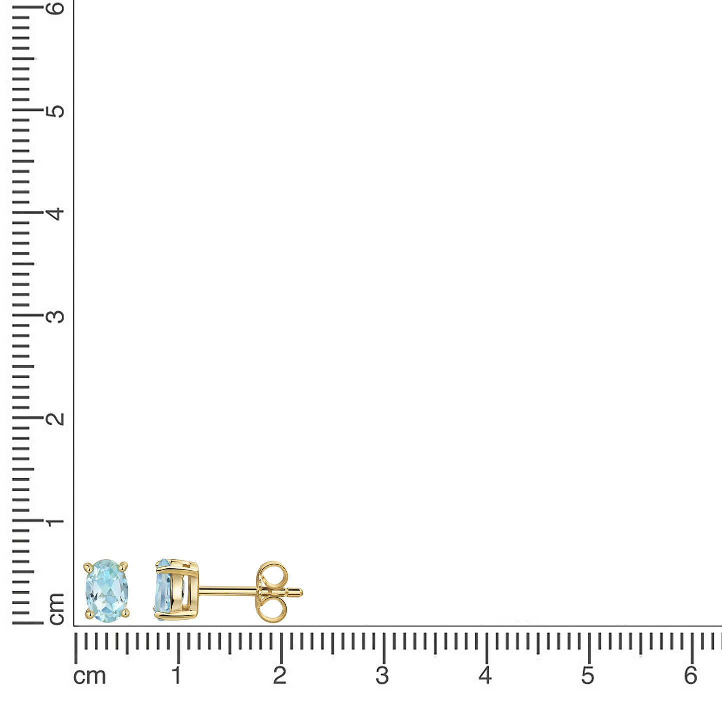 Ohrstecker 375 Gelbgold Blautopas 375/- Gold 0,7cm Blautopas beh.
